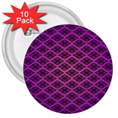 Pattern Texture Geometric Patterns Purple 3  Buttons (10 Pack)  by Dutashop