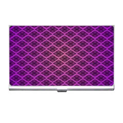 Pattern Texture Geometric Patterns Purple Business Card Holder by Dutashop