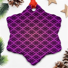 Pattern Texture Geometric Patterns Purple Snowflake Ornament (two Sides) by Dutashop