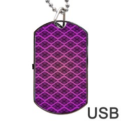 Pattern Texture Geometric Patterns Purple Dog Tag Usb Flash (one Side) by Dutashop