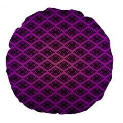 Pattern Texture Geometric Patterns Purple Large 18  Premium Round Cushions by Dutashop