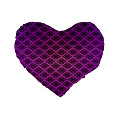 Pattern Texture Geometric Patterns Purple Standard 16  Premium Heart Shape Cushions by Dutashop