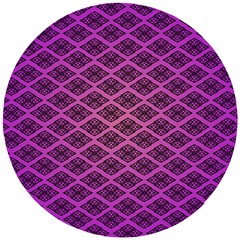 Pattern Texture Geometric Patterns Purple Wooden Puzzle Round by Dutashop