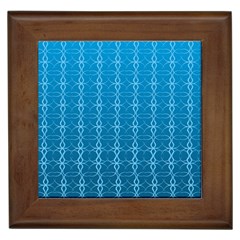 Background Texture Pattern Blue Framed Tile by Dutashop