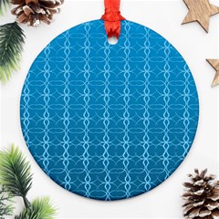 Background Texture Pattern Blue Ornament (round) by Dutashop