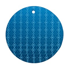 Background Texture Pattern Blue Round Ornament (two Sides)