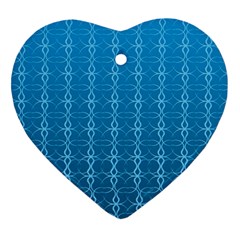 Background Texture Pattern Blue Heart Ornament (two Sides)