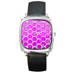 Hexagon Windows  Square Metal Watch by essentialimage365