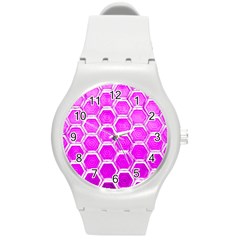 Hexagon Windows  Round Plastic Sport Watch (m) by essentialimage365