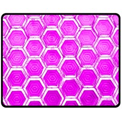 Hexagon Windows  Double Sided Fleece Blanket (medium)  by essentialimage365