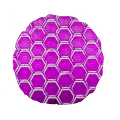 Hexagon Windows  Standard 15  Premium Flano Round Cushions by essentialimage365