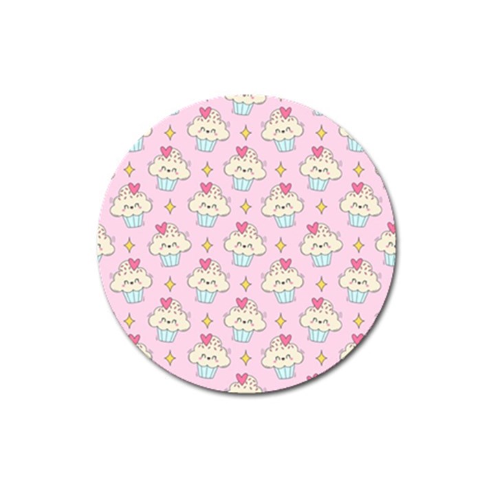 kawaii cupcake Magnet 3  (Round)