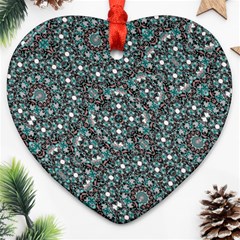 Intricate Texture Ornate Camouflage Pattern Ornament (heart) by dflcprintsclothing