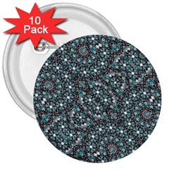 Intricate Texture Ornate Camouflage Pattern 3  Buttons (10 Pack)  by dflcprintsclothing