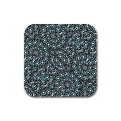 Intricate Texture Ornate Camouflage Pattern Rubber Square Coaster (4 Pack)  by dflcprintsclothing