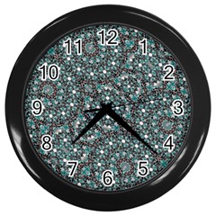 Intricate Texture Ornate Camouflage Pattern Wall Clock (black) by dflcprintsclothing