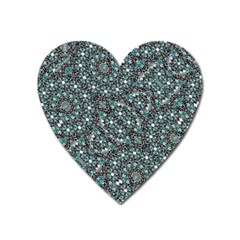 Intricate Texture Ornate Camouflage Pattern Heart Magnet by dflcprintsclothing