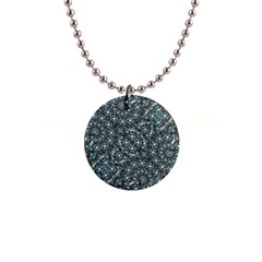 Intricate Texture Ornate Camouflage Pattern 1  Button Necklace by dflcprintsclothing