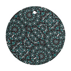 Intricate Texture Ornate Camouflage Pattern Round Ornament (two Sides)