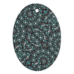 Intricate Texture Ornate Camouflage Pattern Oval Ornament (two Sides) by dflcprintsclothing