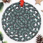 Intricate Texture Ornate Camouflage Pattern Ornament (Round Filigree) Front