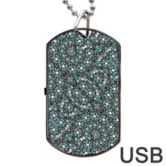 Intricate Texture Ornate Camouflage Pattern Dog Tag Usb Flash (one Side)