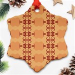 Background Wallpaper Brown Snowflake Ornament (Two Sides) Front