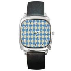 Pattern Texture Chevron Square Metal Watch by Dutashop