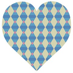 Pattern Texture Chevron Wooden Puzzle Heart