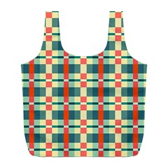 Texture Plaid Full Print Recycle Bag (l) by Dutashop