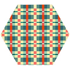 Texture Plaid Wooden Puzzle Hexagon by Dutashop