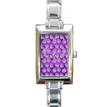 Pattern Texture Feet Dog Purple Rectangle Italian Charm Watch Front