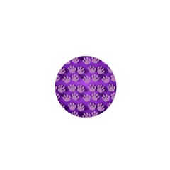 Pattern Texture Feet Dog Purple 1  Mini Buttons by Dutashop