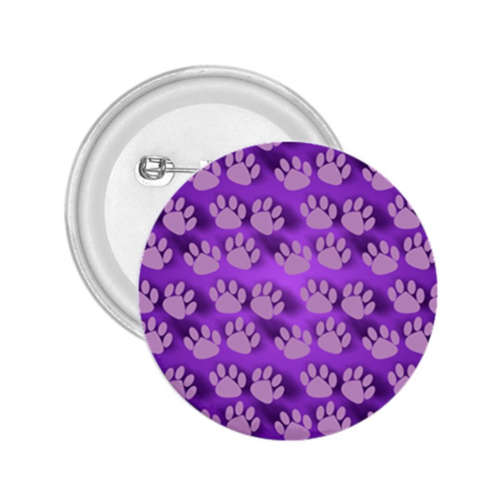 Pattern Texture Feet Dog Purple 2.25  Buttons