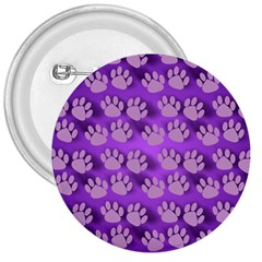 Pattern Texture Feet Dog Purple 3  Buttons by Dutashop