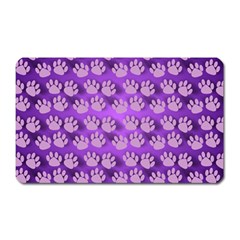 Pattern Texture Feet Dog Purple Magnet (rectangular) by Dutashop