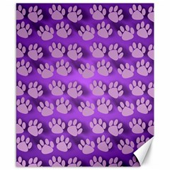 Pattern Texture Feet Dog Purple Canvas 8  X 10 