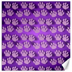 Pattern Texture Feet Dog Purple Canvas 20  X 20  by Dutashop