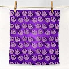 Pattern Texture Feet Dog Purple Face Towel by Dutashop