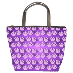 Pattern Texture Feet Dog Purple Bucket Bag by Dutashop