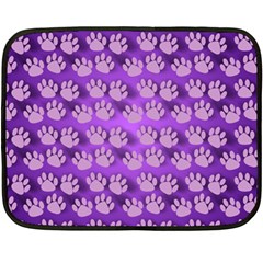 Pattern Texture Feet Dog Purple Double Sided Fleece Blanket (mini)  by Dutashop