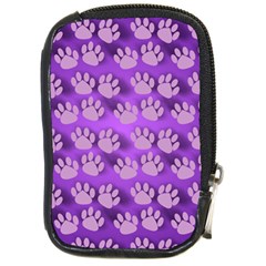 Pattern Texture Feet Dog Purple Compact Camera Leather Case by Dutashop