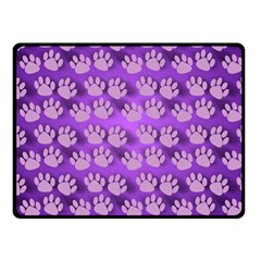 Pattern Texture Feet Dog Purple Fleece Blanket (small) by Dutashop