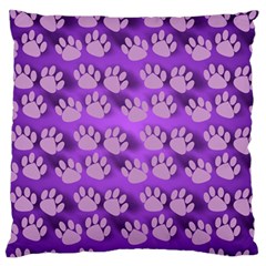 Pattern Texture Feet Dog Purple Large Cushion Case (one Side) by Dutashop