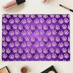 Pattern Texture Feet Dog Purple Cosmetic Bag (xxl) by Dutashop