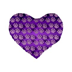 Pattern Texture Feet Dog Purple Standard 16  Premium Heart Shape Cushions by Dutashop