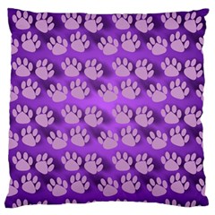 Pattern Texture Feet Dog Purple Large Flano Cushion Case (one Side) by Dutashop