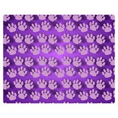 Pattern Texture Feet Dog Purple Double Sided Flano Blanket (medium)  by Dutashop