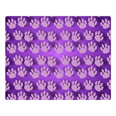 Pattern Texture Feet Dog Purple Double Sided Flano Blanket (large)  by Dutashop