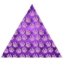 Pattern Texture Feet Dog Purple Wooden Puzzle Triangle by Dutashop